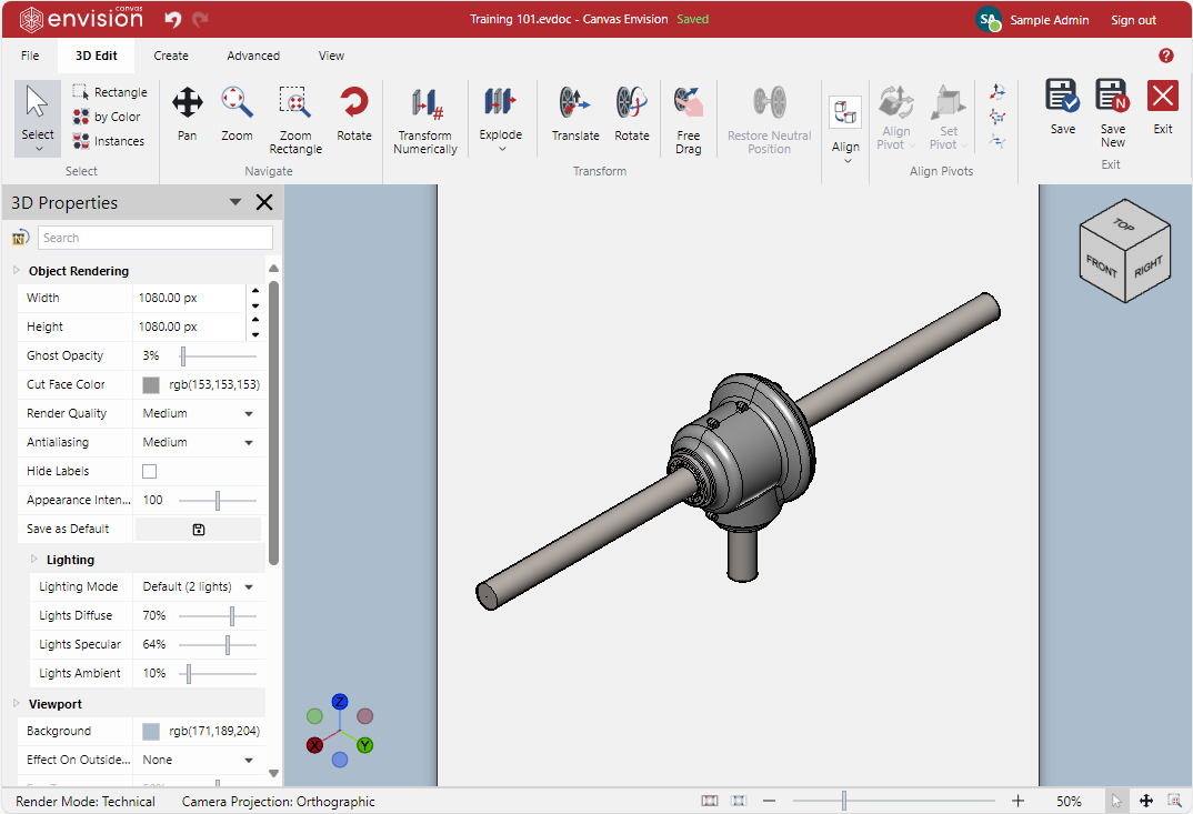 3D Model in Edit Mode 3D Model in Edit Mode